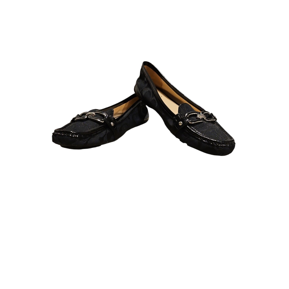 Coach Black Leather Slip-On Flats - Picture 2 of 6